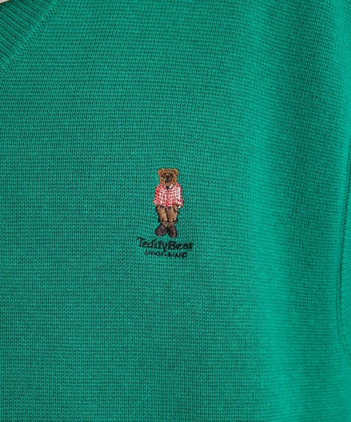 SENSE OF PLACE by URBAN RESEARCH(センスオブプレイスバイアーバンリサーチ)の「『別注』『ユニセックス』TeddyBear×SENSE OF PLACE テディベアVネックベスト(ニット/セーター・メンズ・ブラック/グリーン/ライトベージュ・LARGE/MEDIUM)」の14枚目の写真