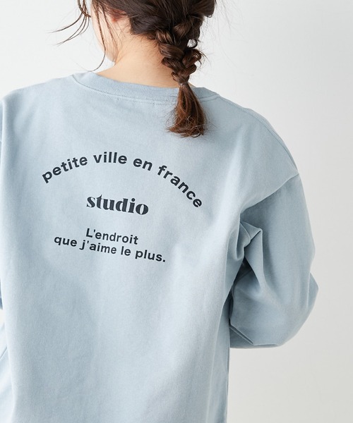 PUAL CE CIN（ピュアルセシン）の「裏毛バックプリントプルオーバー（スウェット・レディース・ホワイト/ベージュ/グレイッシュベージュ/サックスブルー・FREE）」の4枚目の写真