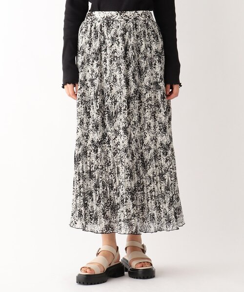 OPAQUE.CLIP（オペークドットクリップ）の「◆ドットプリントエアリージャカード マジョリカプリーツスカート（スカート・レディース・ブルー系5/ブラック系・38/40）」の3枚目の写真