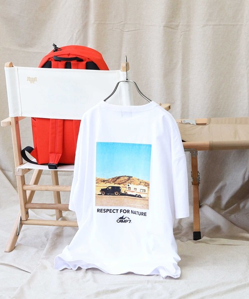 CAMP7(キャンプセブン)の「【CAMP7】バックプリントTシャツ(Tシャツ/カットソー・メンズ・グリーン/ホワイト/ブラック・XL/L/M/S)」の19枚目の写真