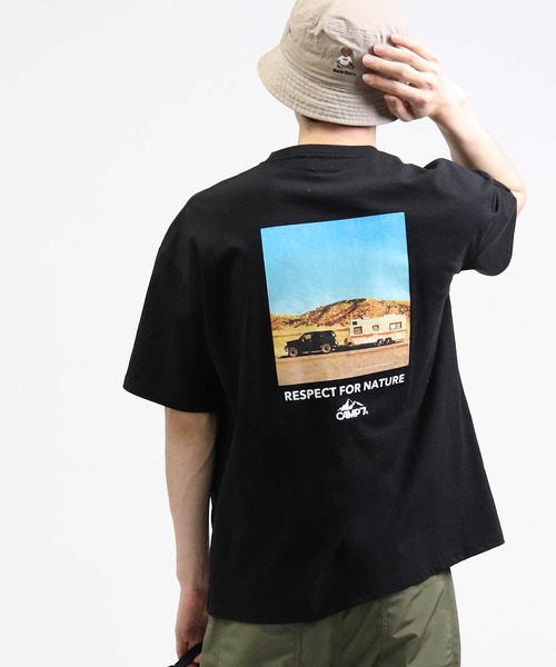CAMP7(キャンプセブン)の「【CAMP7】バックプリントTシャツ(Tシャツ/カットソー・メンズ・グリーン/ホワイト/ブラック・XL/L/M/S)」の8枚目の写真