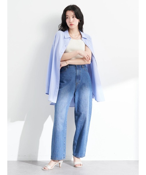 earth music&ecology（アースミュージックアンドエコロジー）の「リサイクルポリエステルブレンド2wayタンクトップ（タンクトップ・レディース・ブラック/カーキ/アイボリー/グレイッシュベージュ・S/M）」の9枚目の写真