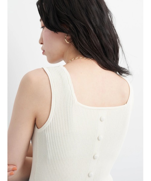 earth music&ecology（アースミュージックアンドエコロジー）の「リサイクルポリエステルブレンド2wayタンクトップ（タンクトップ・レディース・ブラック/カーキ/アイボリー/グレイッシュベージュ・S/M）」の15枚目の写真