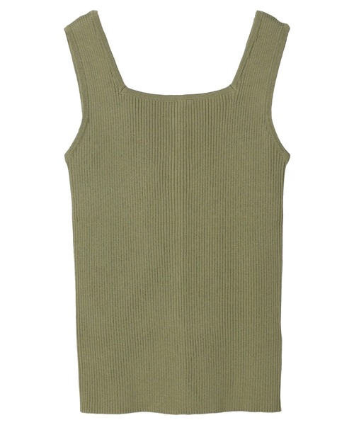 earth music&ecology（アースミュージックアンドエコロジー）の「リサイクルポリエステルブレンド2wayタンクトップ（タンクトップ・レディース・ブラック/カーキ/アイボリー/グレイッシュベージュ・S/M）」の16枚目の写真