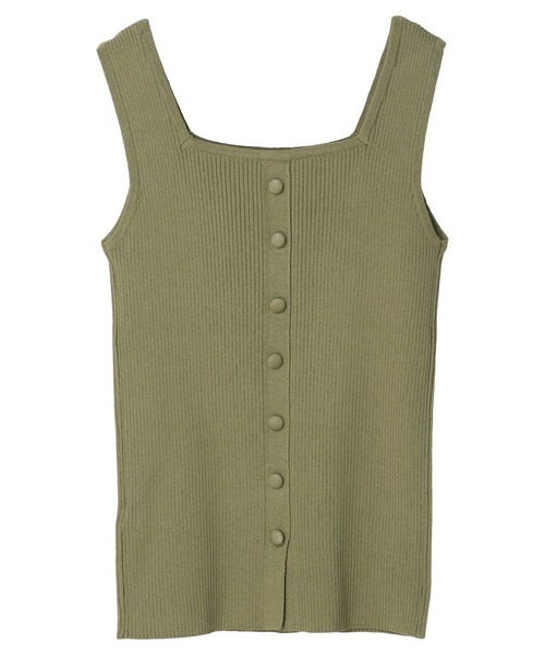 earth music&ecology（アースミュージックアンドエコロジー）の「リサイクルポリエステルブレンド2wayタンクトップ（タンクトップ・レディース・ブラック/カーキ/アイボリー/グレイッシュベージュ・S/M）」の17枚目の写真