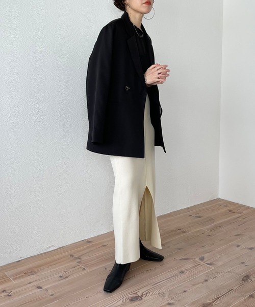 wee9s（ウィークス）の「middle tailored jacket / ミドル丈テーラードジャケット（テーラードジャケット・レディース・ブラック/グリーン/アイボリー・FREE）」の22枚目の写真