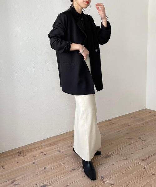 wee9s（ウィークス）の「middle tailored jacket / ミドル丈テーラードジャケット（テーラードジャケット・レディース・ブラック/グリーン/アイボリー・FREE）」の13枚目の写真