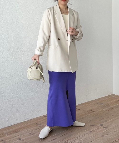 wee9s（ウィークス）の「middle tailored jacket / ミドル丈テーラードジャケット（テーラードジャケット・レディース・ブラック/グリーン/アイボリー・FREE）」の15枚目の写真