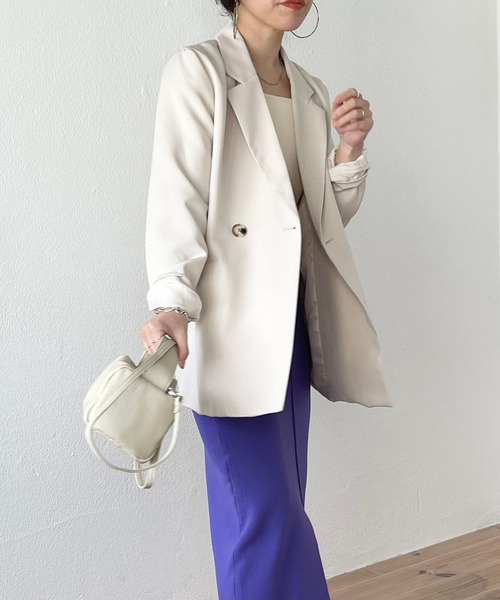 wee9s（ウィークス）の「middle tailored jacket / ミドル丈テーラードジャケット（テーラードジャケット・レディース・ブラック/グリーン/アイボリー・FREE）」の19枚目の写真