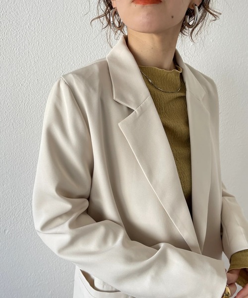 wee9s（ウィークス）の「middle tailored jacket / ミドル丈テーラードジャケット（テーラードジャケット・レディース・ブラック/グリーン/アイボリー・FREE）」の20枚目の写真