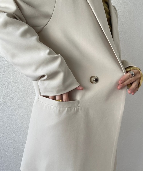 wee9s（ウィークス）の「middle tailored jacket / ミドル丈テーラードジャケット（テーラードジャケット・レディース・ブラック/グリーン/アイボリー・FREE）」の10枚目の写真