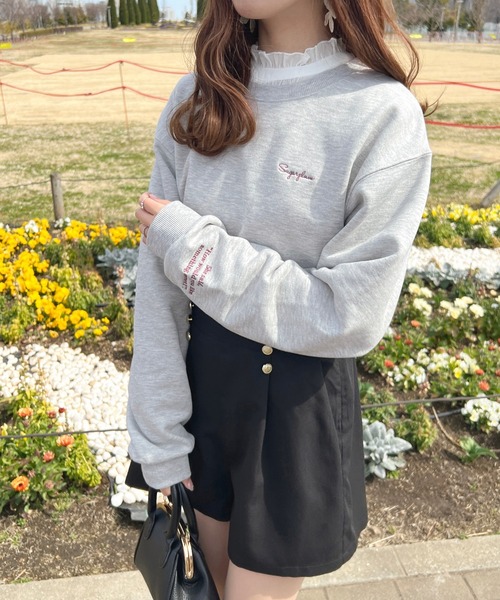 apres jour(アプレジュール)の「刺繍デザインショート丈スウェット【ZOZOTOWN限定アイテム】(スウェット・レディース・杢グレー/オフホワイト/ライトピンク・フリー/X-LARGE)」の16枚目の写真