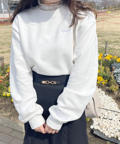 apres jour(アプレジュール)の「刺繍デザインショート丈スウェット【ZOZOTOWN限定アイテム】(スウェット・レディース・杢グレー/オフホワイト/ライトピンク・フリー/X-LARGE)」の6枚目の写真