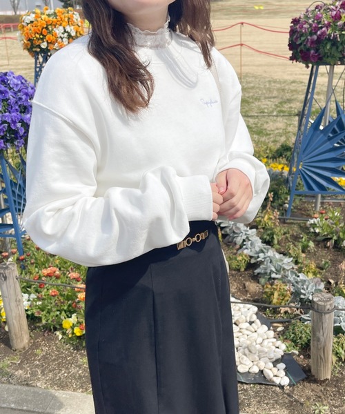 apres jour(アプレジュール)の「刺繍デザインショート丈スウェット【ZOZOTOWN限定アイテム】(スウェット・レディース・杢グレー/オフホワイト/ライトピンク・フリー/X-LARGE)」の9枚目の写真