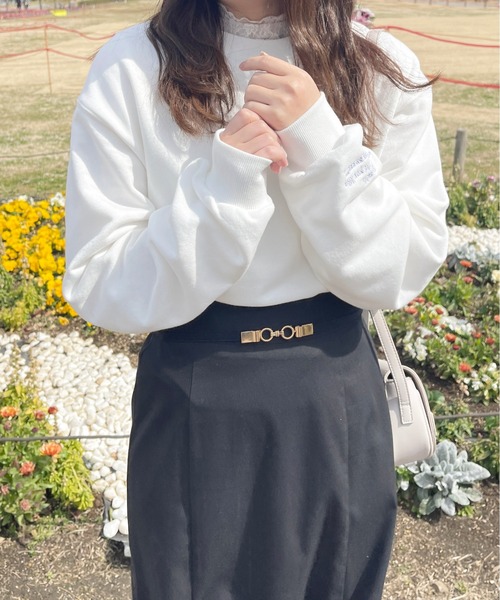 apres jour(アプレジュール)の「刺繍デザインショート丈スウェット【ZOZOTOWN限定アイテム】(スウェット・レディース・杢グレー/オフホワイト/ライトピンク・フリー/X-LARGE)」の5枚目の写真