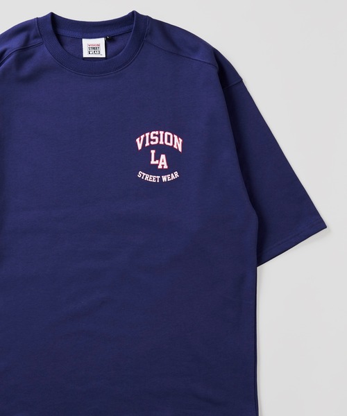 VISION STREET WEAR(ヴィジョンストリートウェア)の「【VISION STREET WEAR】ベースボールロゴ裏毛クルーネックTシャツ(Tシャツ/カットソー・メンズ・グリーン/チャコールグレー/キナリ/ネイビー・LARGE/MEDIUM/X-LARGE)」の2枚目の写真