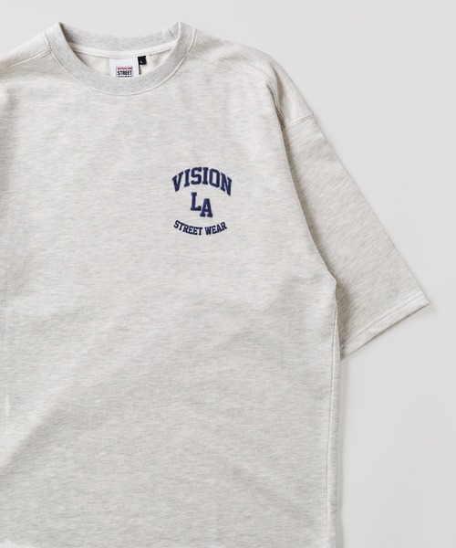 VISION STREET WEAR(ヴィジョンストリートウェア)の「【VISION STREET WEAR】ベースボールロゴ裏毛クルーネックTシャツ(Tシャツ/カットソー・メンズ・グリーン/チャコールグレー/キナリ/ネイビー・LARGE/MEDIUM/X-LARGE)」の3枚目の写真