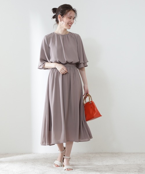 N.（N. Natural Beauty Basic）（エヌエヌナチュラルビューティーベーシック）の「◆ウエストシャーリングフレアワンピース（ワンピース・レディース・ブラック/ブルー/グリーン/モカ・MEDIUM）」の7枚目の写真