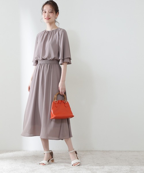 N.（N. Natural Beauty Basic）（エヌエヌナチュラルビューティーベーシック）の「◆ウエストシャーリングフレアワンピース（ワンピース・レディース・ブラック/ブルー/グリーン/モカ・MEDIUM）」の8枚目の写真