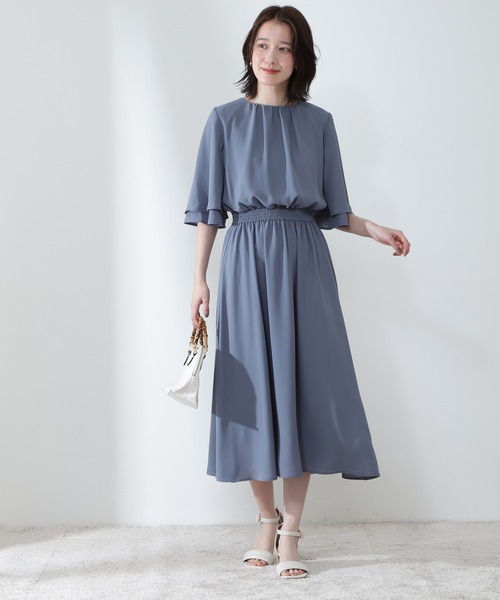 N.（N. Natural Beauty Basic）（エヌエヌナチュラルビューティーベーシック）の「◆ウエストシャーリングフレアワンピース（ワンピース・レディース・ブラック/ブルー/グリーン/モカ・MEDIUM）」の14枚目の写真