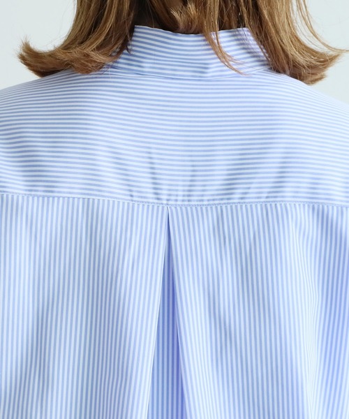 reca(レカ)の「先染めストライプサイドスリットシャツ(シャツ/ブラウス・レディース・ネイビー/ライトブルー/ピンク・M)」の13枚目の写真