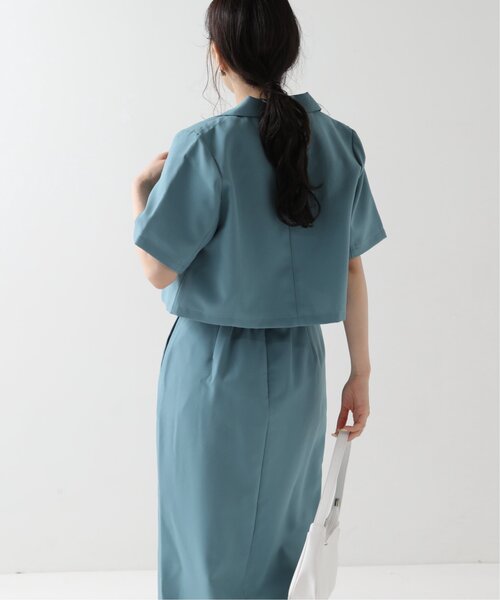 RAY CASSIN（レイカズン）の「ショートシャツジャケット（テーラードジャケット・レディース・ブルー/キナリ/ブラック・FREE）」の11枚目の写真