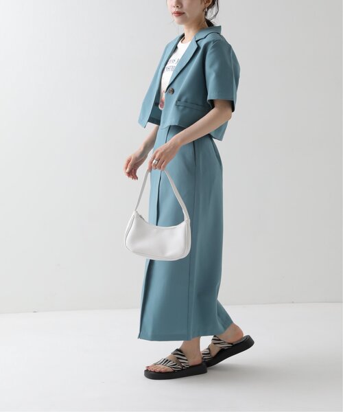 RAY CASSIN（レイカズン）の「ショートシャツジャケット（テーラードジャケット・レディース・ブルー/キナリ/ブラック・FREE）」の15枚目の写真