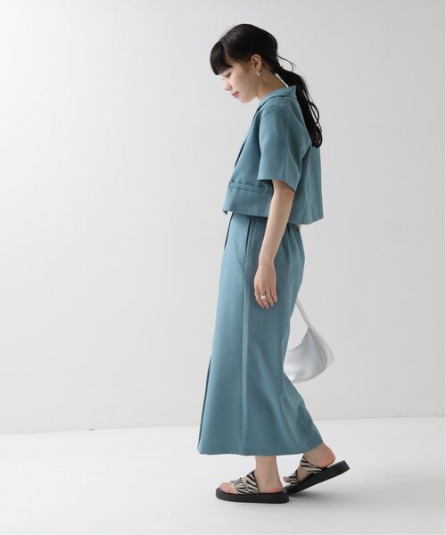 RAY CASSIN（レイカズン）の「ショートシャツジャケット（テーラードジャケット・レディース・ブルー/キナリ/ブラック・FREE）」の16枚目の写真