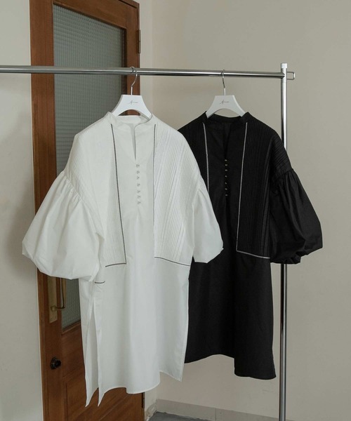 Amiur(エミレ)の「front pleats puff sleeve blouse(シャツ/ブラウス・レディース・ホワイト/ブラック・FREE)」の19枚目の写真