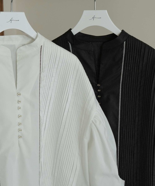 Amiur(エミレ)の「front pleats puff sleeve blouse(シャツ/ブラウス・レディース・ホワイト/ブラック・FREE)」の20枚目の写真