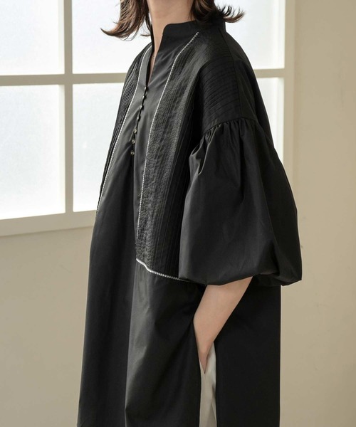Amiur(エミレ)の「front pleats puff sleeve blouse(シャツ/ブラウス・レディース・ホワイト/ブラック・FREE)」の7枚目の写真