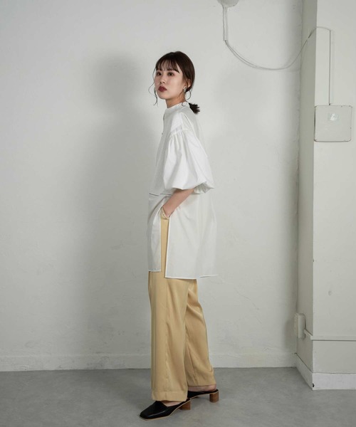 Amiur(エミレ)の「front pleats puff sleeve blouse(シャツ/ブラウス・レディース・ホワイト/ブラック・FREE)」の12枚目の写真