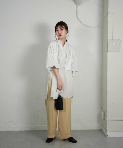 Amiur(エミレ)の「front pleats puff sleeve blouse(シャツ/ブラウス・レディース・ホワイト/ブラック・FREE)」の10枚目の写真