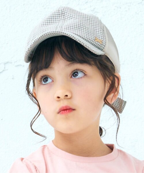 apres les cours(アプレレクール)の「リボンメッシュキャップ(キャップ・キッズ・チェック/ラベンダー/サックスブルー・58/54/50)」の1枚目の写真