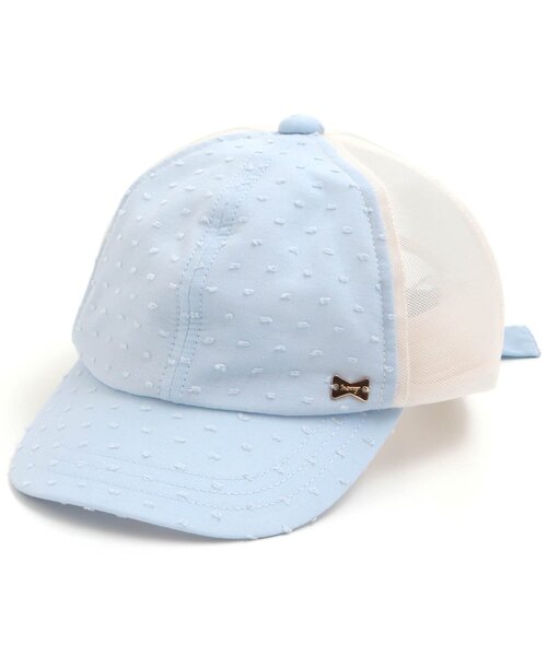 apres les cours(アプレレクール)の「リボンメッシュキャップ(キャップ・キッズ・チェック/ラベンダー/サックスブルー・58/54/50)」の2枚目の写真