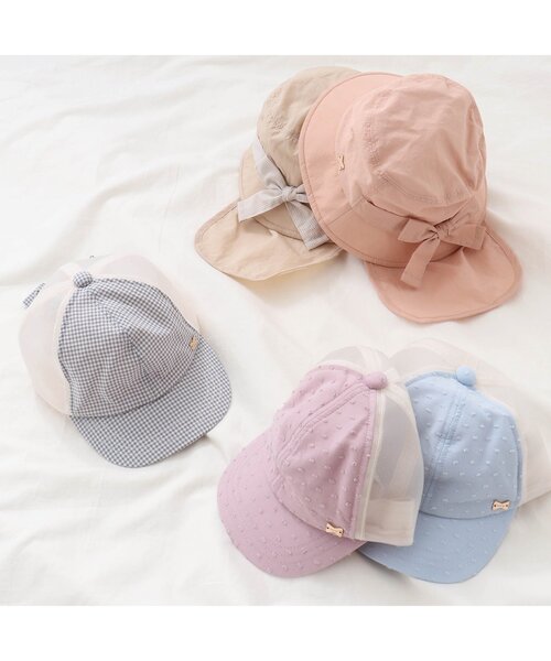 apres les cours(アプレレクール)の「リボンメッシュキャップ(キャップ・キッズ・チェック/ラベンダー/サックスブルー・58/54/50)」の8枚目の写真