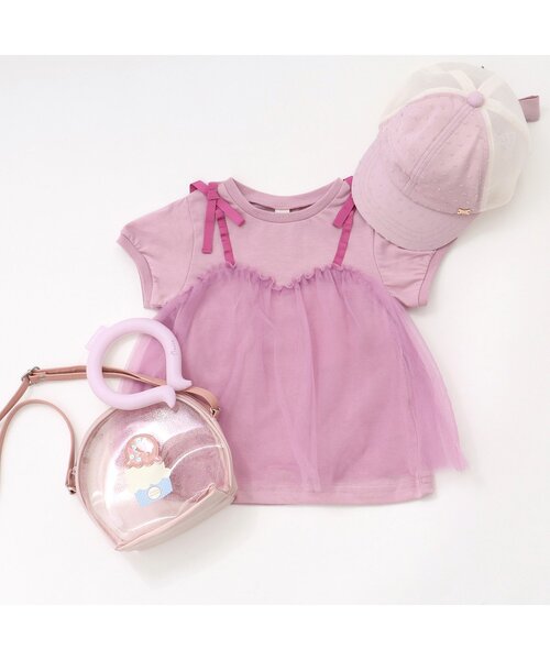 apres les cours(アプレレクール)の「リボンメッシュキャップ(キャップ・キッズ・チェック/ラベンダー/サックスブルー・58/54/50)」の9枚目の写真