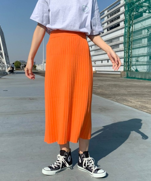 lala Born（ララボーン）の「ライトニットカラースカート（スカート・レディース・ブラック/ピンク/イエロー/オレンジ/ミント・FREE）」の22枚目の写真