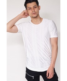 TORNADO MART∴ランダムストライプドロスト半袖カットソー