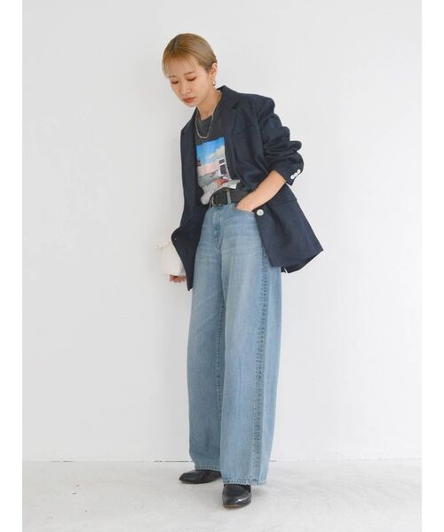 Ungrid（アングリッド）の「ハイウエストオーガニックコットンルーズデニム（デニムパンツ・レディース・ブルー/ブラック・24inch/25inch/26inch）」の7枚目の写真