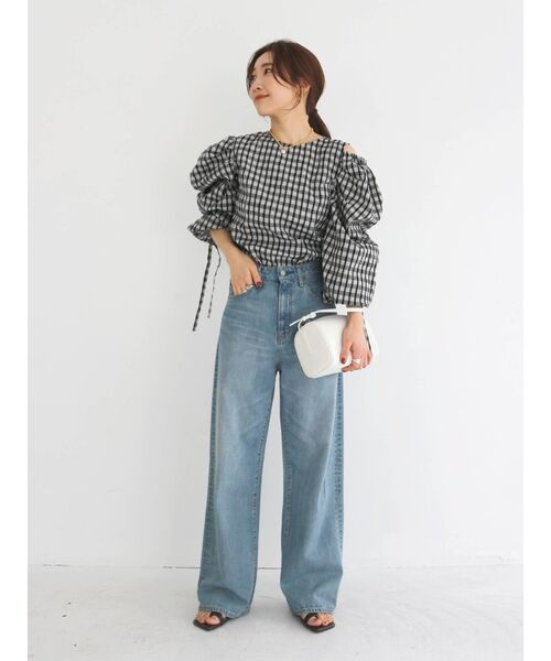 Ungrid（アングリッド）の「ハイウエストオーガニックコットンルーズデニム（デニムパンツ・レディース・ブルー/ブラック・24inch/25inch/26inch）」の13枚目の写真