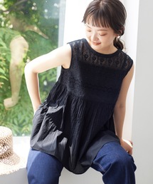 SLOBE IENA | レースピンタックノースリーブブラウス【手洗い可能】(シャツ/ブラウス)