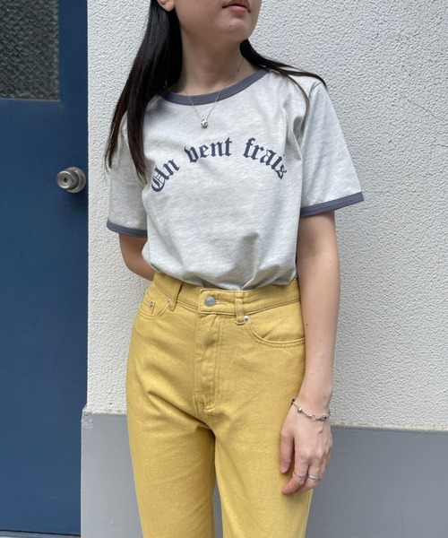 ＪＵＧＬＡＮＳ（ユグランス）の「☆ トレンドライク。オールドロゴプリントルーズリンガーTシャツ　251357（Tシャツ/カットソー・レディース・ホワイト/アイボリー/オートミール・FREE）」の3枚目の写真