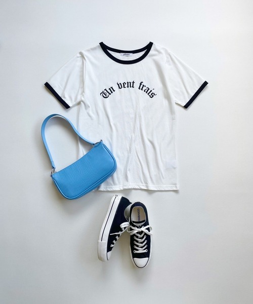 ＪＵＧＬＡＮＳ（ユグランス）の「☆ トレンドライク。オールドロゴプリントルーズリンガーTシャツ　251357（Tシャツ/カットソー・レディース・ホワイト/アイボリー/オートミール・FREE）」の2枚目の写真