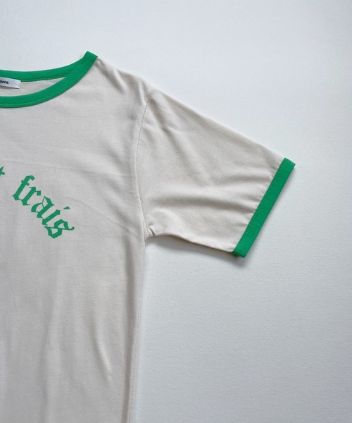 ＪＵＧＬＡＮＳ（ユグランス）の「☆ トレンドライク。オールドロゴプリントルーズリンガーTシャツ　251357（Tシャツ/カットソー・レディース・ホワイト/アイボリー/オートミール・FREE）」の6枚目の写真