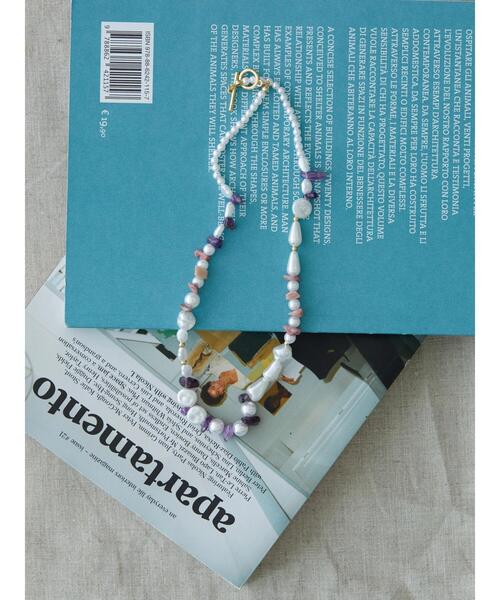 AMERICAN HOLIC（アメリカンホリック）の「天然石×変形パールMIXネックレス（ネックレス・レディース・ホワイト/ピンク・FREE）」の17枚目の写真