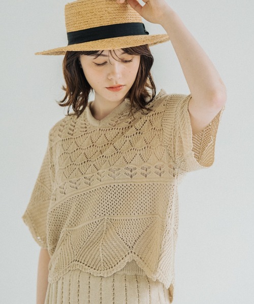 idem(イデム)の「【ZOZOTOWN限定】summer knit tops/サマーニットトップス(ニット/セーター・レディース・ブラック/イエロー/アイボリー・FREE)」の6枚目の写真