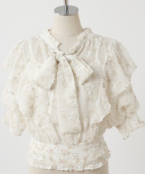 one after another NICE CLAUP（ワンアフターアナザーナイスクラップ）の「前後2WAYボウタイブラウス（シャツ/ブラウス・レディース・オフホワイト/ホワイト/ホワイト系その他・FREE）」の6枚目の写真