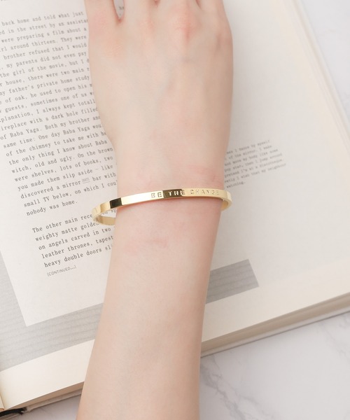 ARCHIVER（アーカイバ）の「【BK】【BE THE CHANGE】メタルブレス（バングル/リストバンド・レディース・シルバー/ゴールド/ブロンズ/ブラック・FREE）」の3枚目の写真
