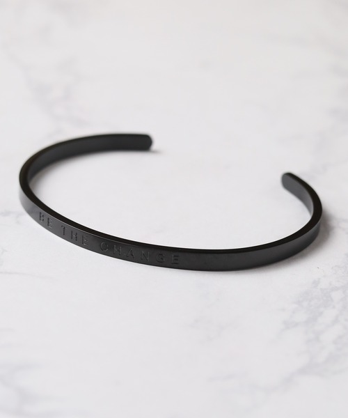 ARCHIVER（アーカイバ）の「【BK】【BE THE CHANGE】メタルブレス（バングル/リストバンド・レディース・シルバー/ゴールド/ブロンズ/ブラック・FREE）」の5枚目の写真